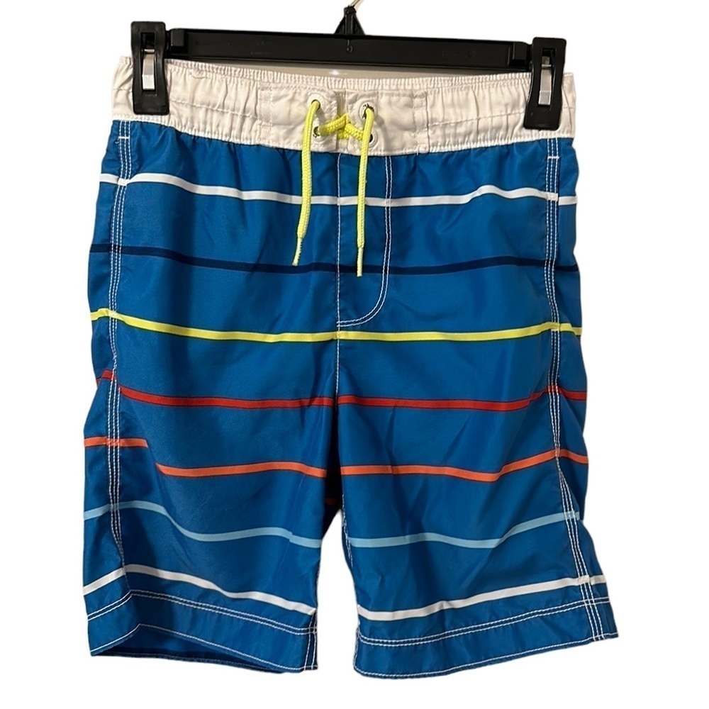 Gap Kids‎ Blue Multicolor Stripe Boys Swim Trunks Size M
